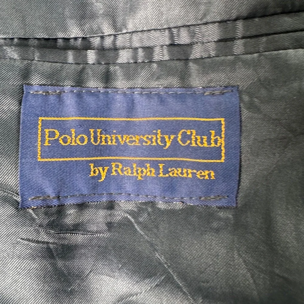Vintage Ralph Lauren Polo University Club Blazer‎ 41R Navy Wool USA Made Preppy